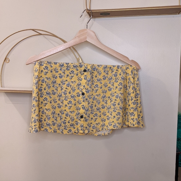 Yellow linen Button-up skirt | 8 - Picture 3 of 4